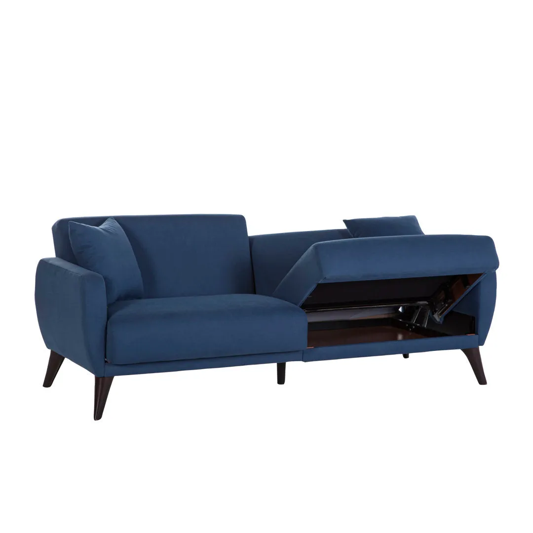 Lelana Twin 78.75 Polyester Tufted Sofa Brayden Studio® Fabric: Blue