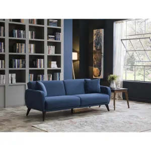 Lelana Twin 78.75 Polyester Tufted Sofa Brayden Studio® Fabric: Blue