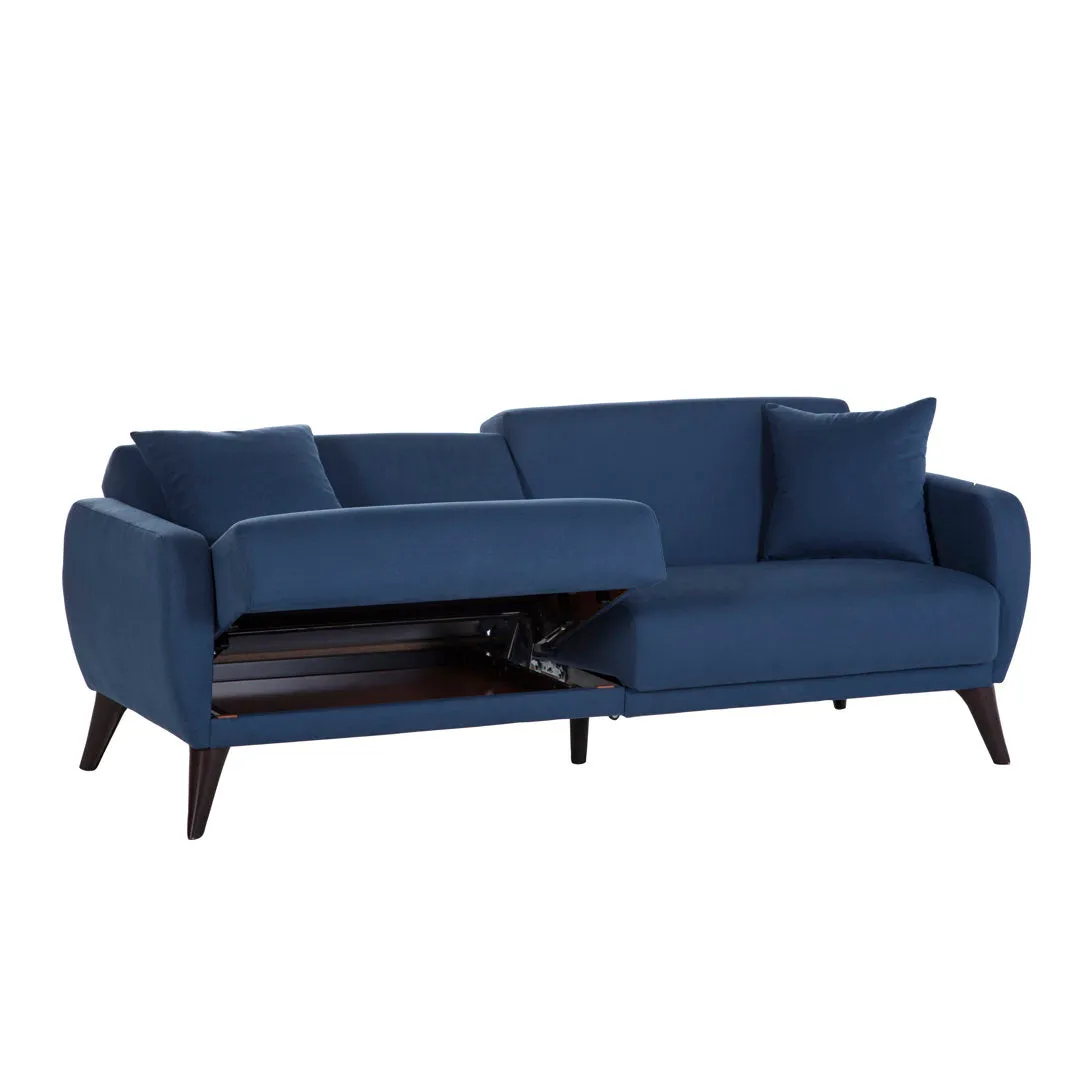 Lelana Twin 78.75 Polyester Tufted Sofa Brayden Studio® Fabric: Blue