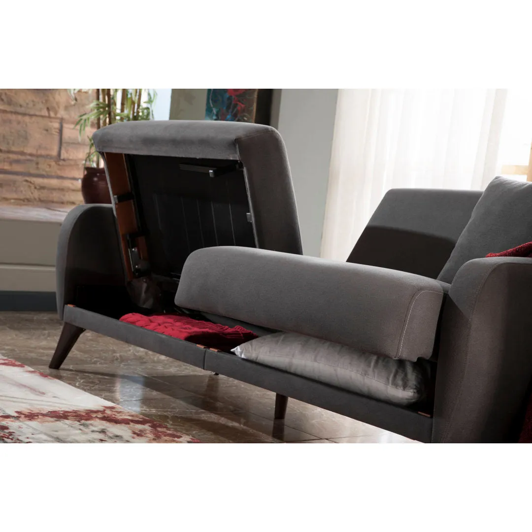 Lelana Twin 78.75 Polyester Tufted Sofa Brayden Studio® Fabric: Charcoal