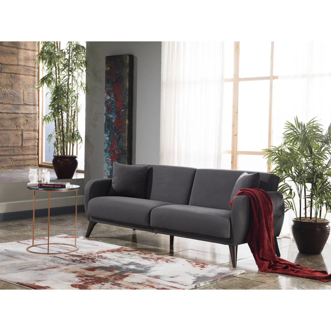 Lelana Twin 78.75 Polyester Tufted Sofa Brayden Studio® Fabric: Charcoal