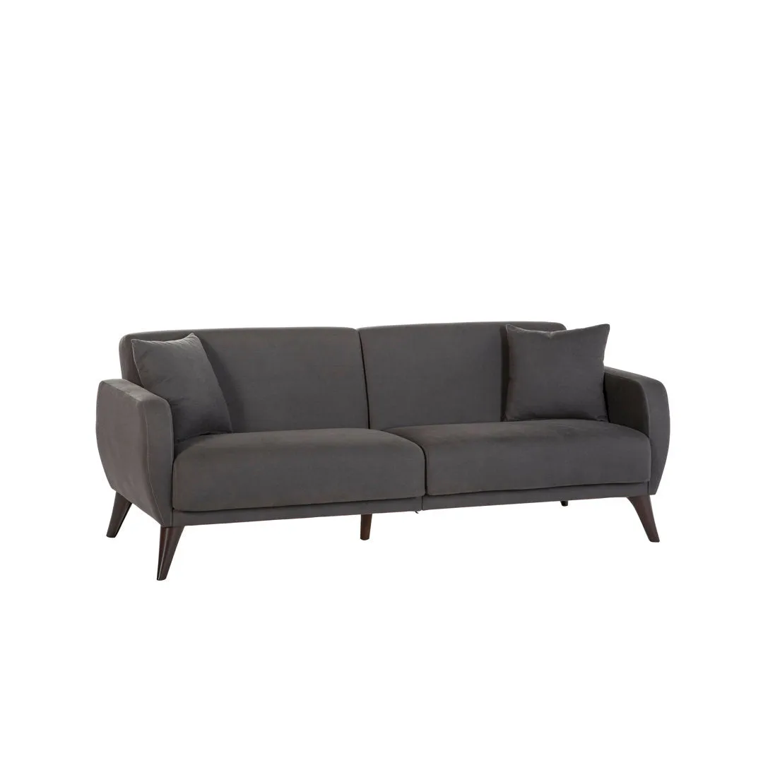 Lelana Twin 78.75 Polyester Tufted Sofa Brayden Studio® Fabric: Charcoal