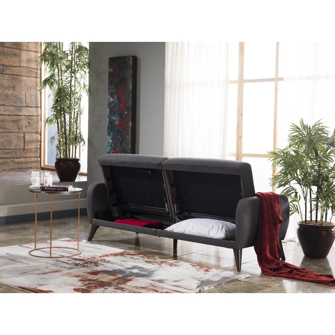 Lelana Twin 78.75 Polyester Tufted Sofa Brayden Studio® Fabric: Charcoal