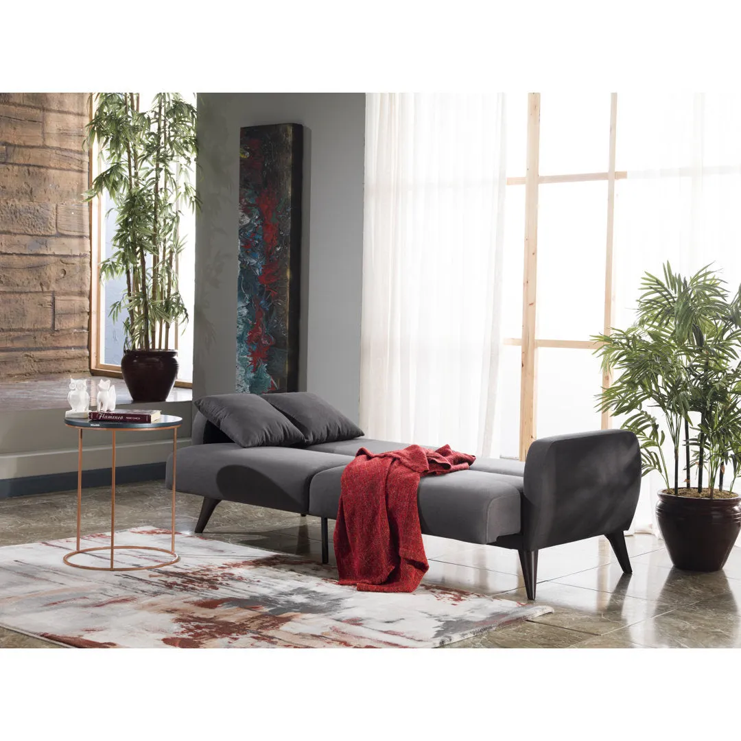 Lelana Twin 78.75 Polyester Tufted Sofa Brayden Studio® Fabric: Charcoal