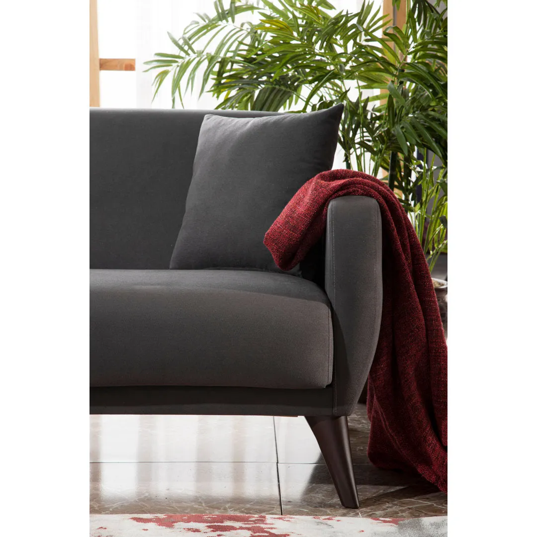 Lelana Twin 78.75 Polyester Tufted Sofa Brayden Studio® Fabric: Charcoal