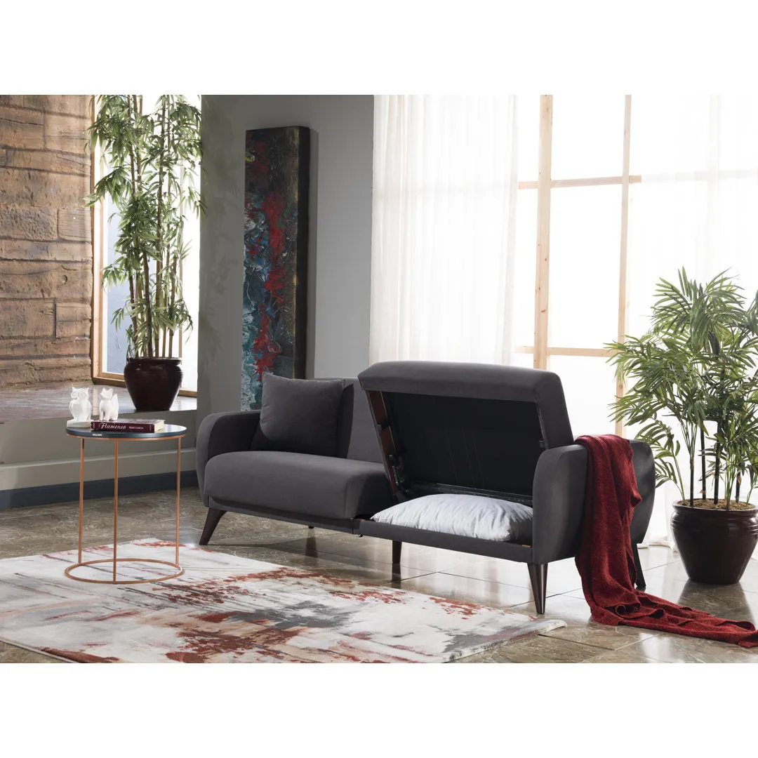 Lelana Twin 78.75 Polyester Tufted Sofa Brayden Studio® Fabric: Charcoal