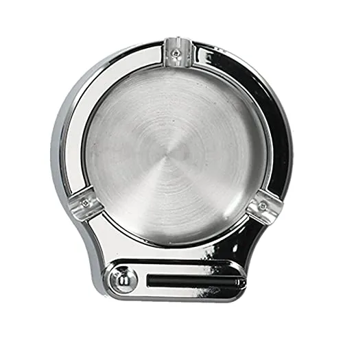 Lighter Ashtray, Anti Oxidation 3 Slot Broken Resistant Durable Ashtray Stainless Steel Easy to Wash for Office for Home(Black)