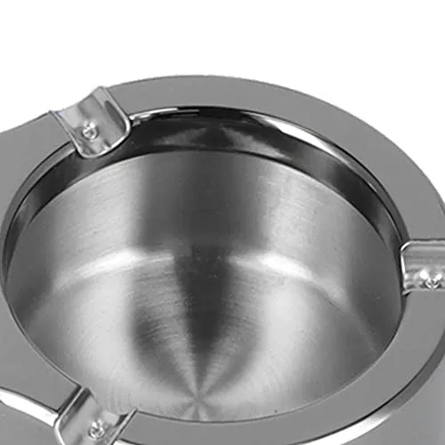 Lighter Ashtray, Anti Oxidation 3 Slot Broken Resistant Durable Ashtray Stainless Steel Easy to Wash for Office for Home(Black)