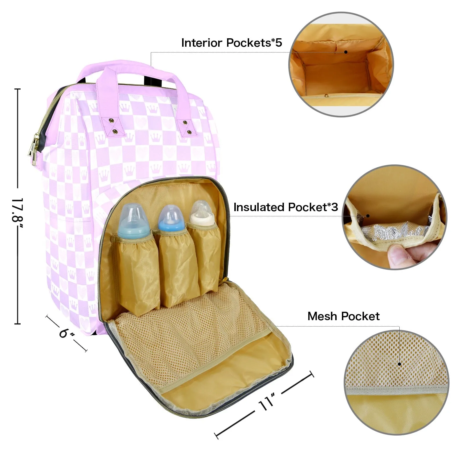 Lilac Love Large Diaper Bag