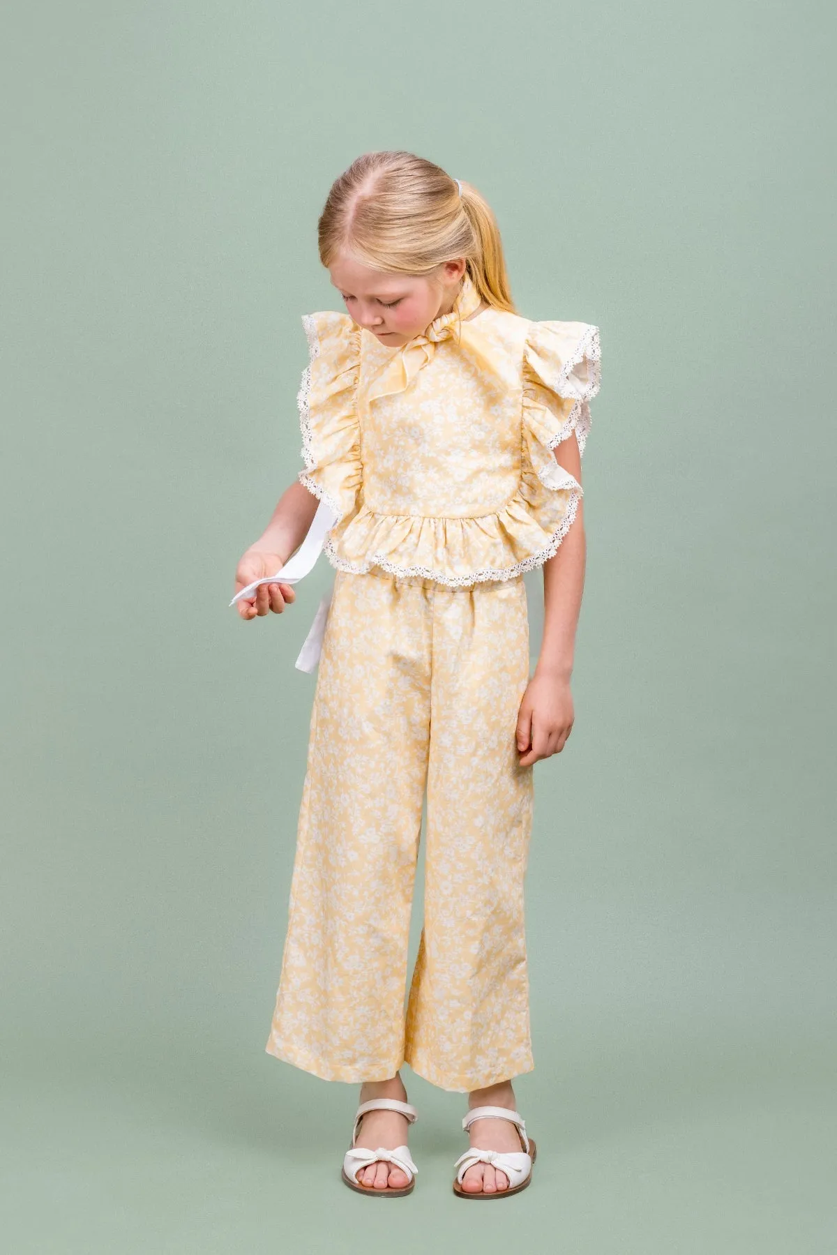 Linen-blend Top Mimi, Yellow