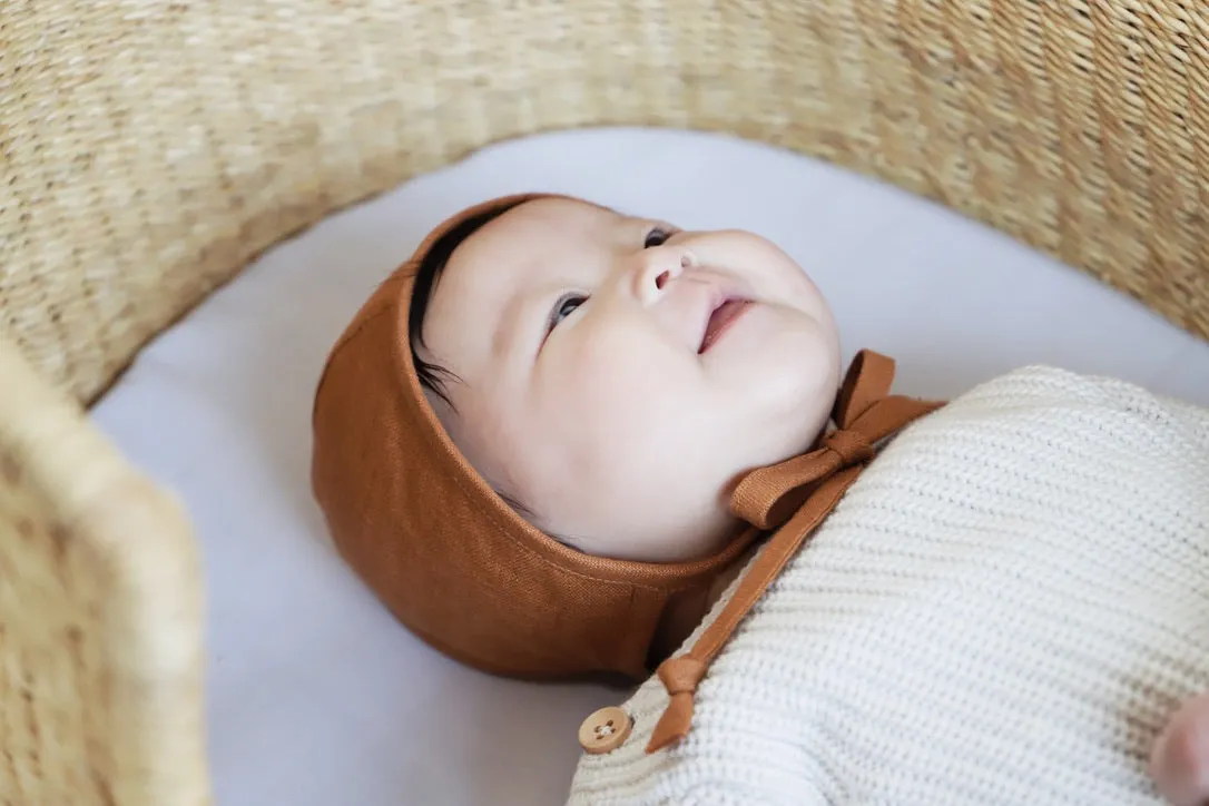 linen bonnet | rust