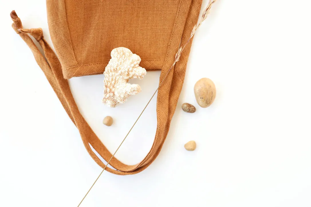 linen bonnet | rust