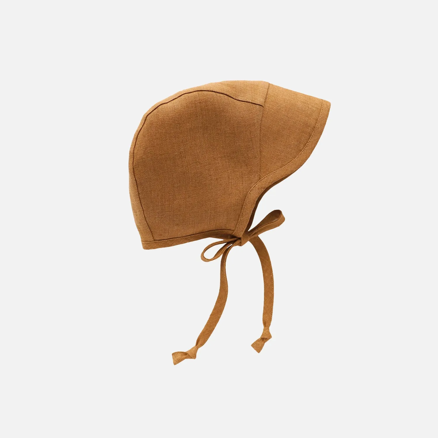 Linen Brimmed Bonnet - Rust