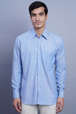 Linen Cotton Blue Shirt