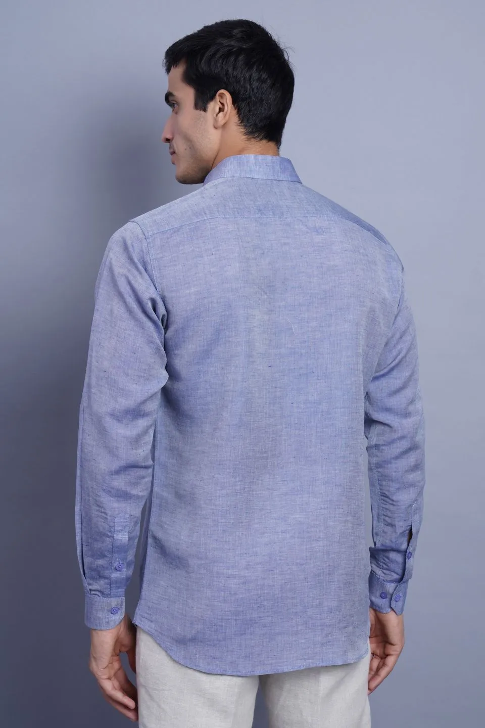 Linen Cotton Blue Shirt