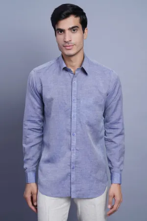 Linen Cotton Blue Shirt