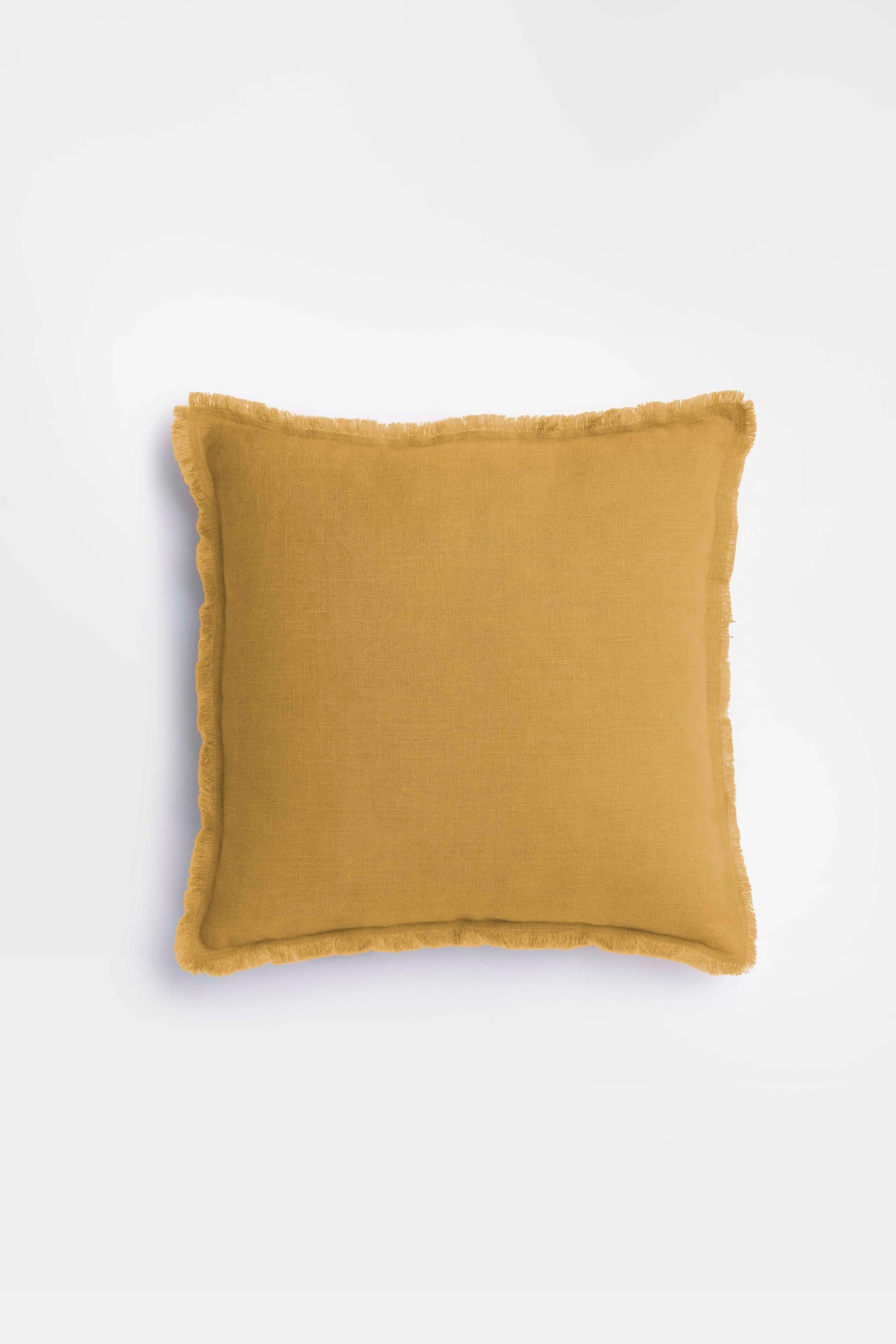 Linen Fringe Me Good Cushion Cover-Dusty Gold