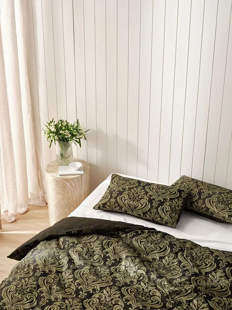 Linen House Black Theodora Duvet Cover Set