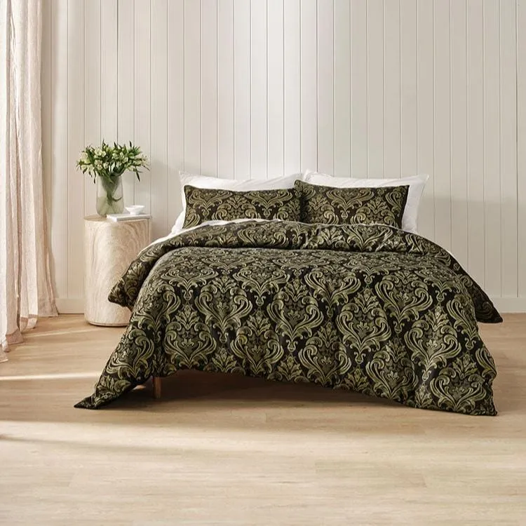 Linen House Black Theodora Duvet Cover Set