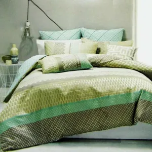 Linen House Mint Farrow Double Duvet Cover Set