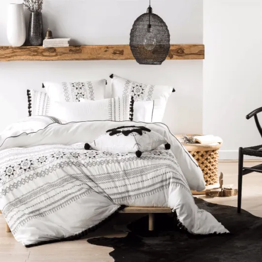 Linen House White/Black Olympia Duvet Cover Set