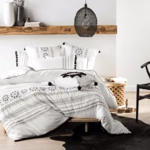 Linen House White/Black Olympia Duvet Cover Set
