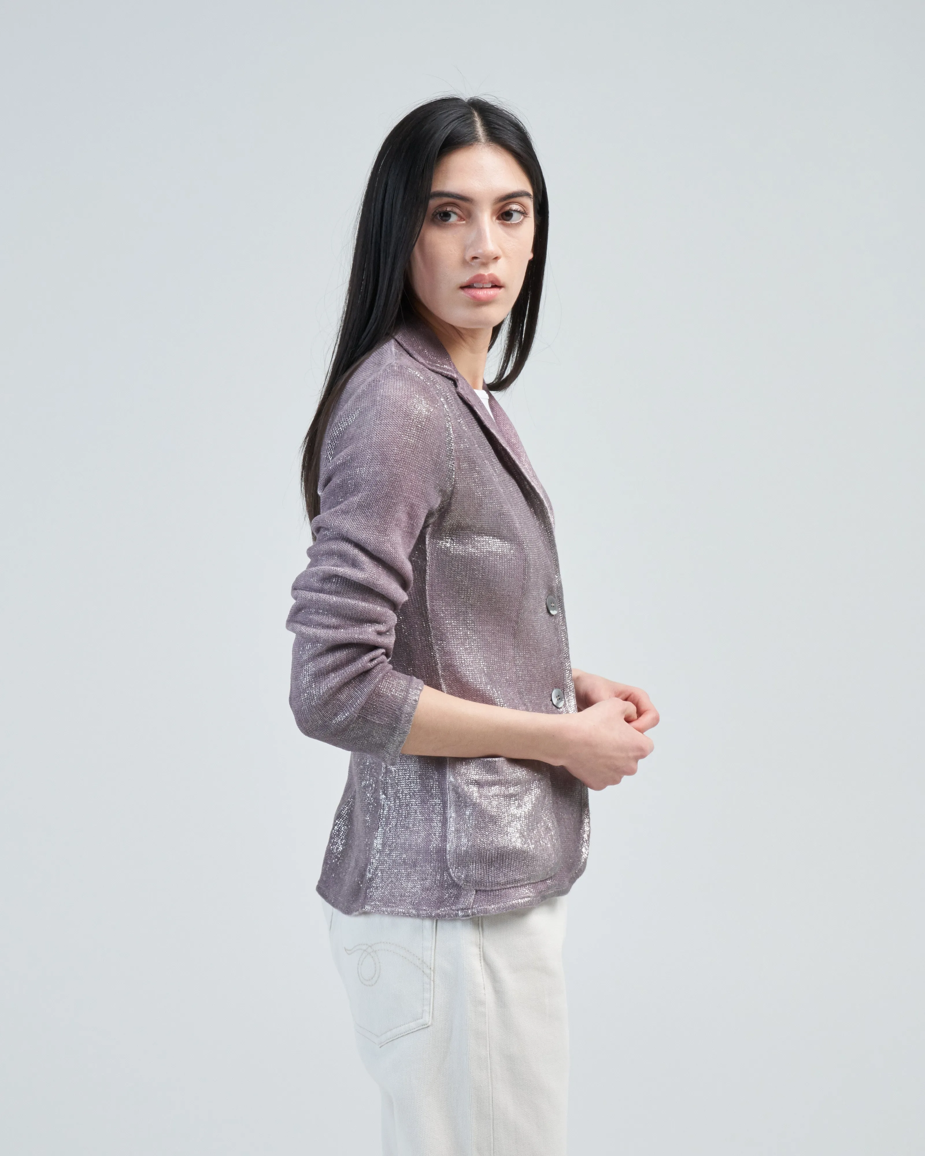 linen jacket with lamination