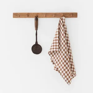 Linen Tea Towel ~ Cinnamon Gingham