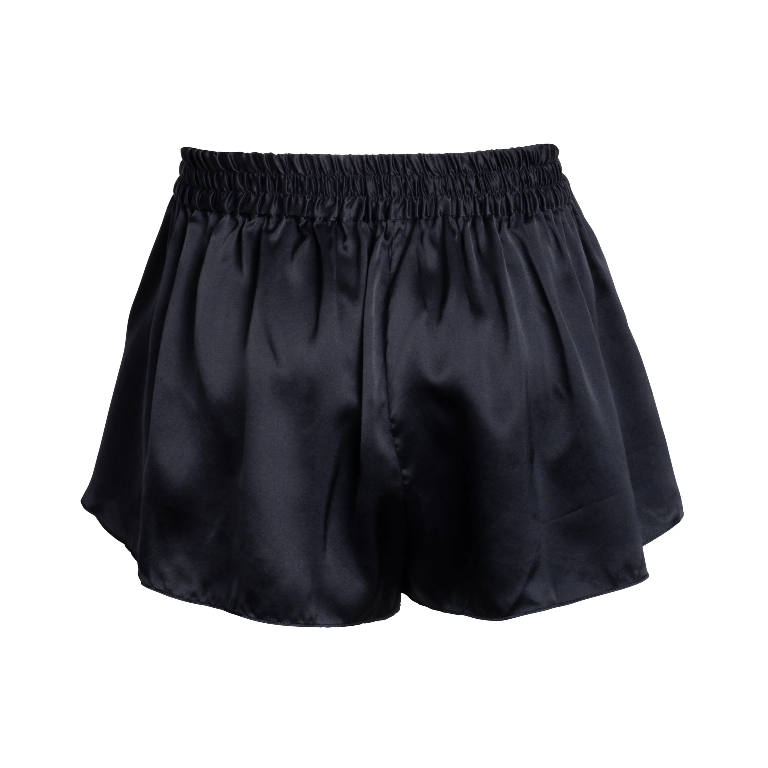 LOLA SILK SHORT ROBE & SHORT IN NOIRE