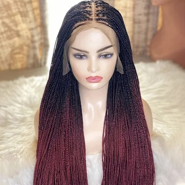 Long Knotless Classic Box Braid Synthetic Lace Front Wig Natural And Easy To Wear