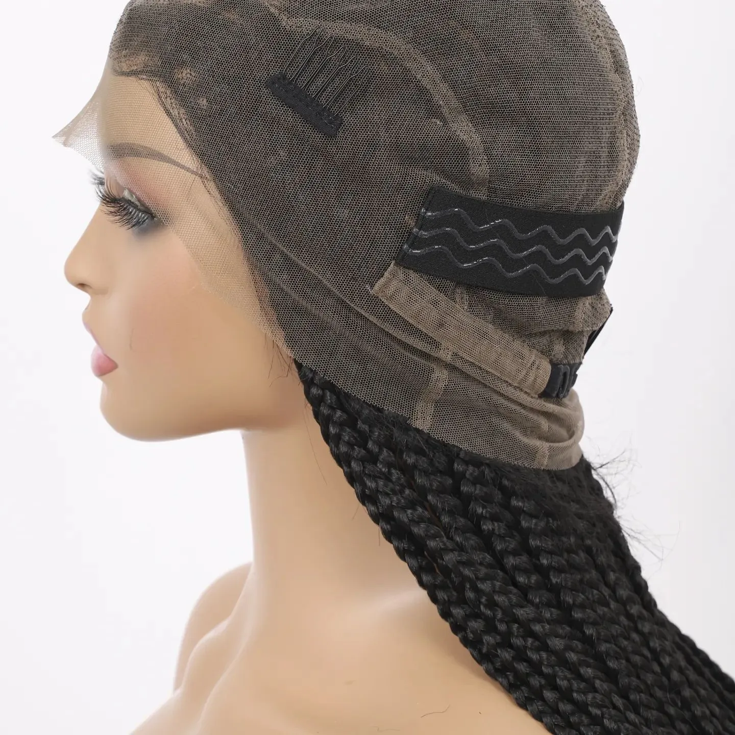Long Knotless Classic Box Braid Synthetic Lace Front Wig Natural And Easy To Wear