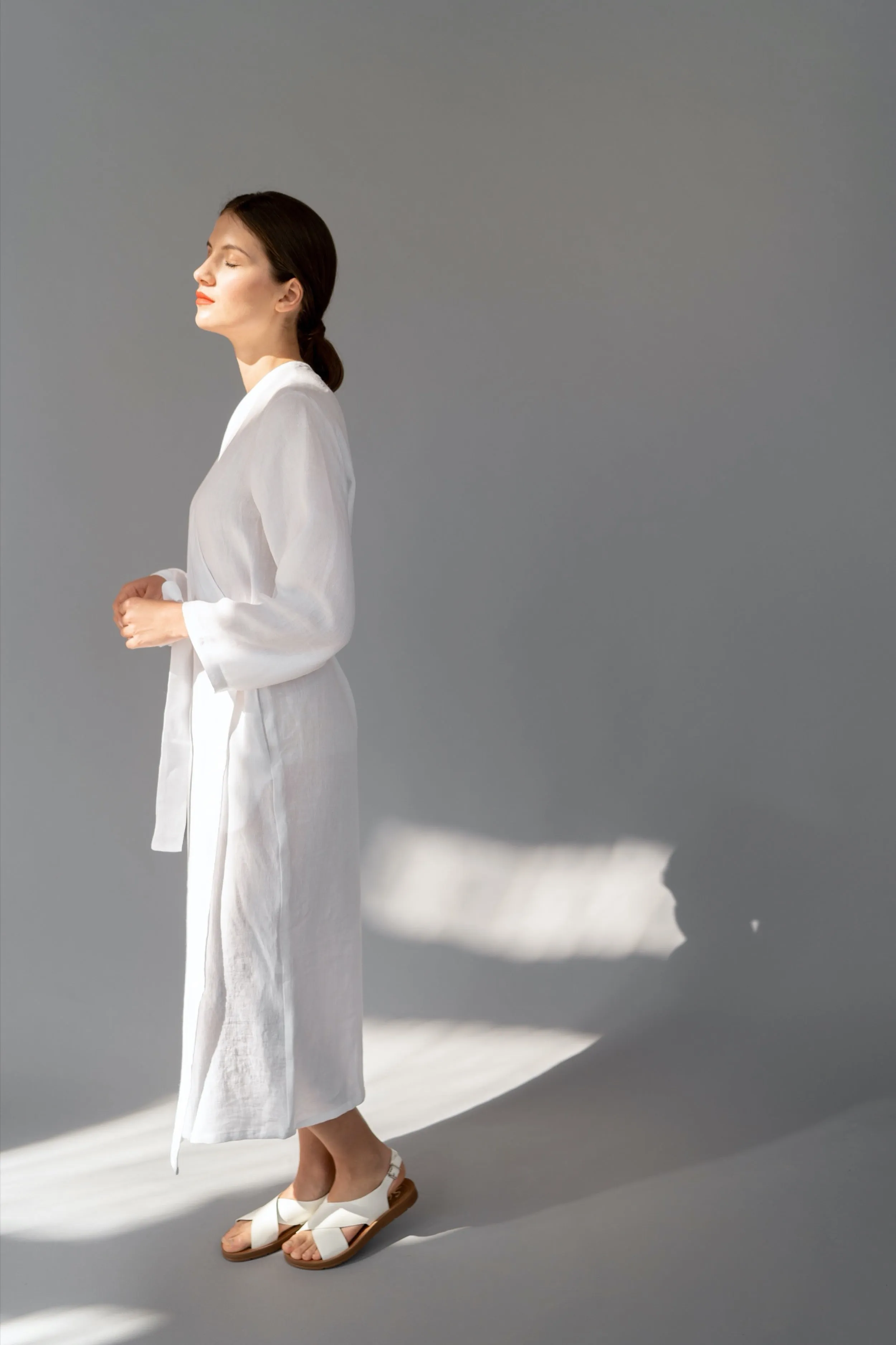 Long linen robe