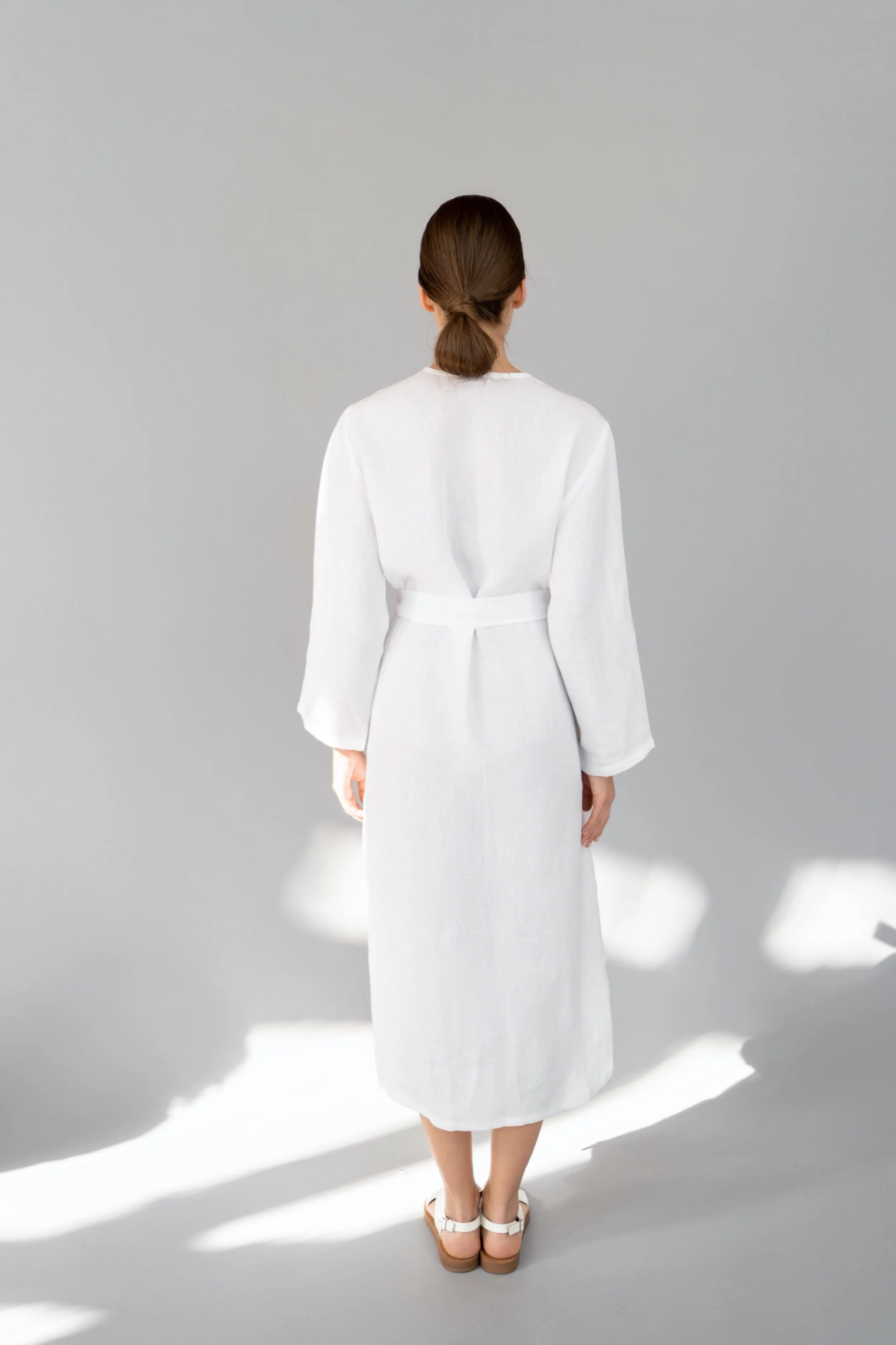Long linen robe