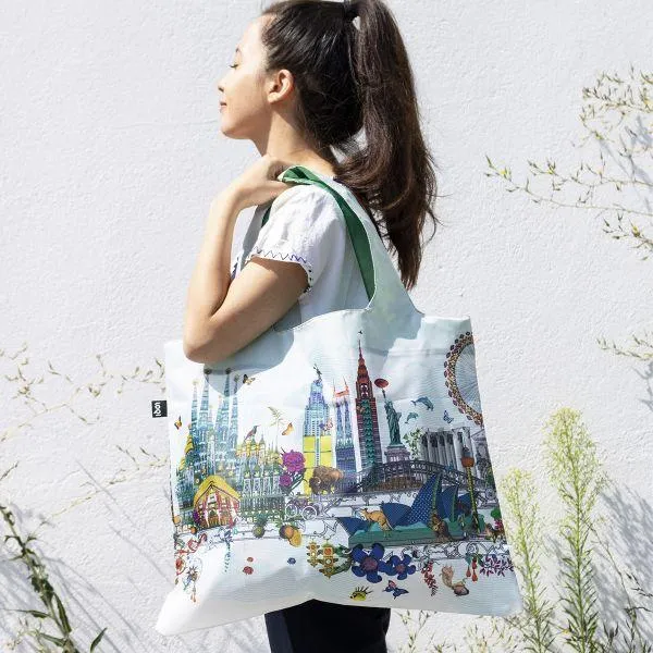 LOQI Shopping Bag - World Skyline