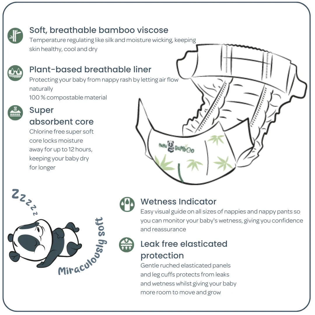 Mama Bamboo Sustainable Nappies DS - Pack of 4