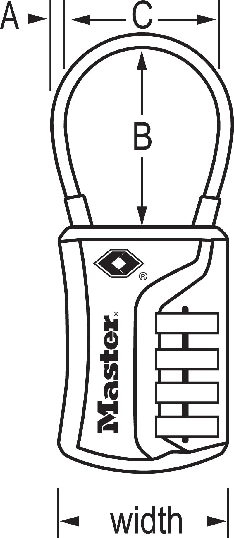 Master Lock 4697D TSA-Accepted Luggage Lock