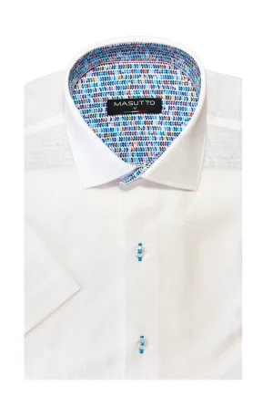 MASUTTO ALBERTA/05 SHORT SLEEVE BUTTON DOWN SHIRT
