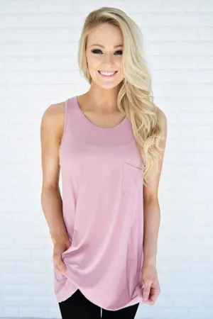 Mauve Racerback Pocket Top