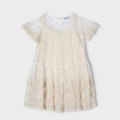Mayoral Linen Embroidered Dress