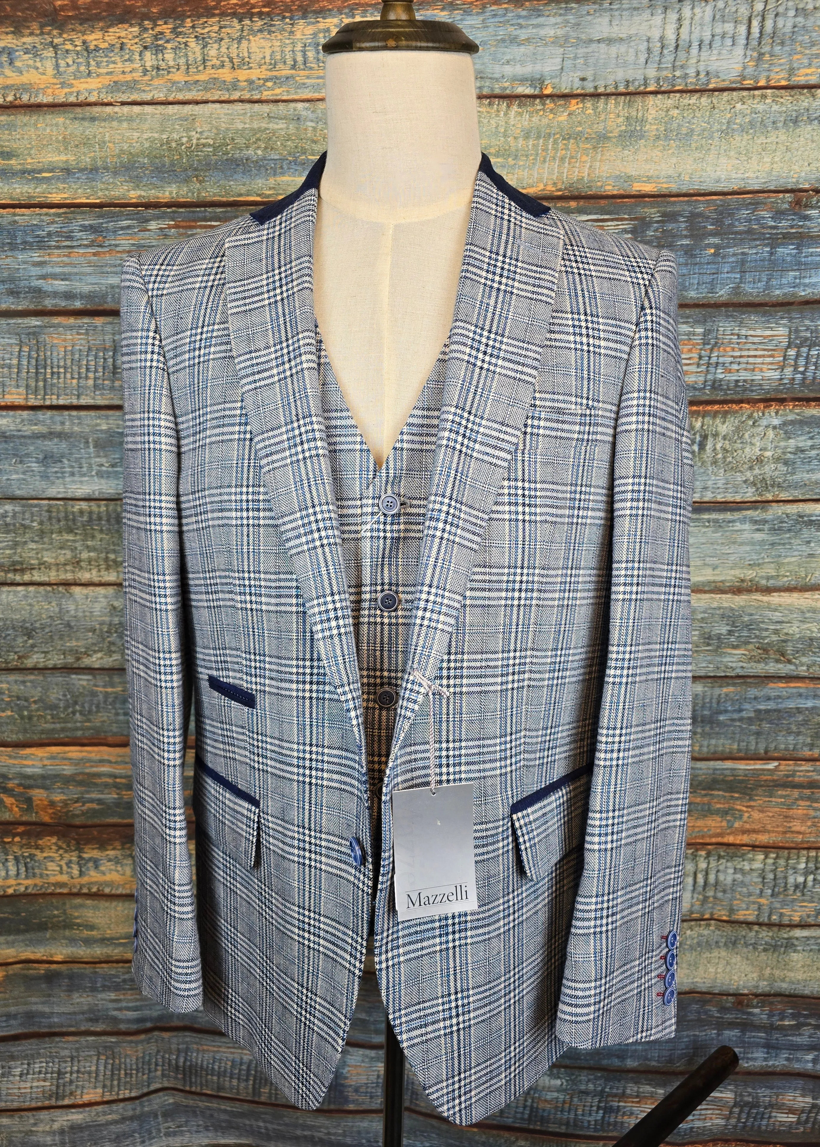 Mazzelli "Lanificio fabric" Cotton/Linen overcheck Jacket