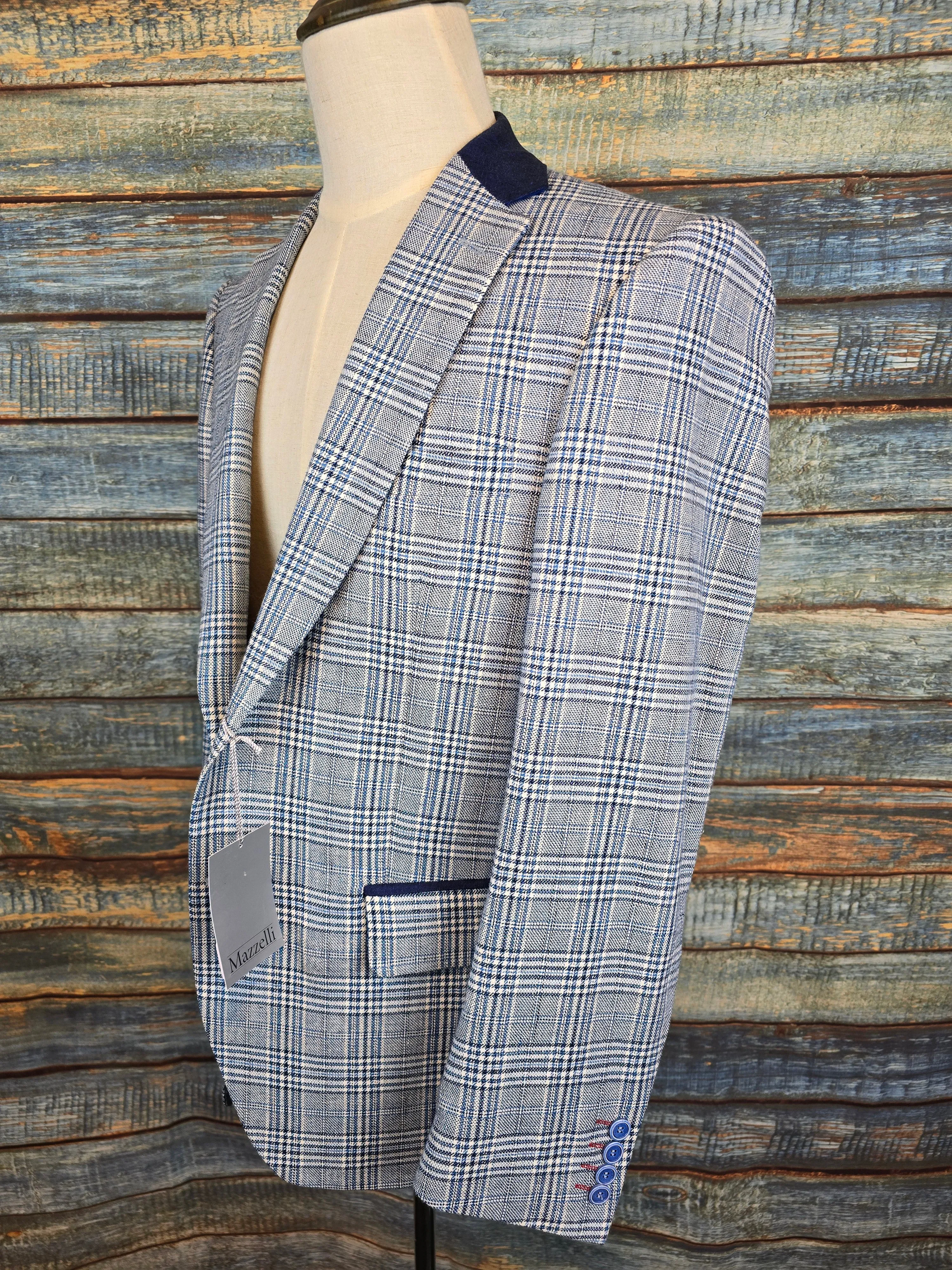 Mazzelli "Lanificio fabric" Cotton/Linen overcheck Jacket