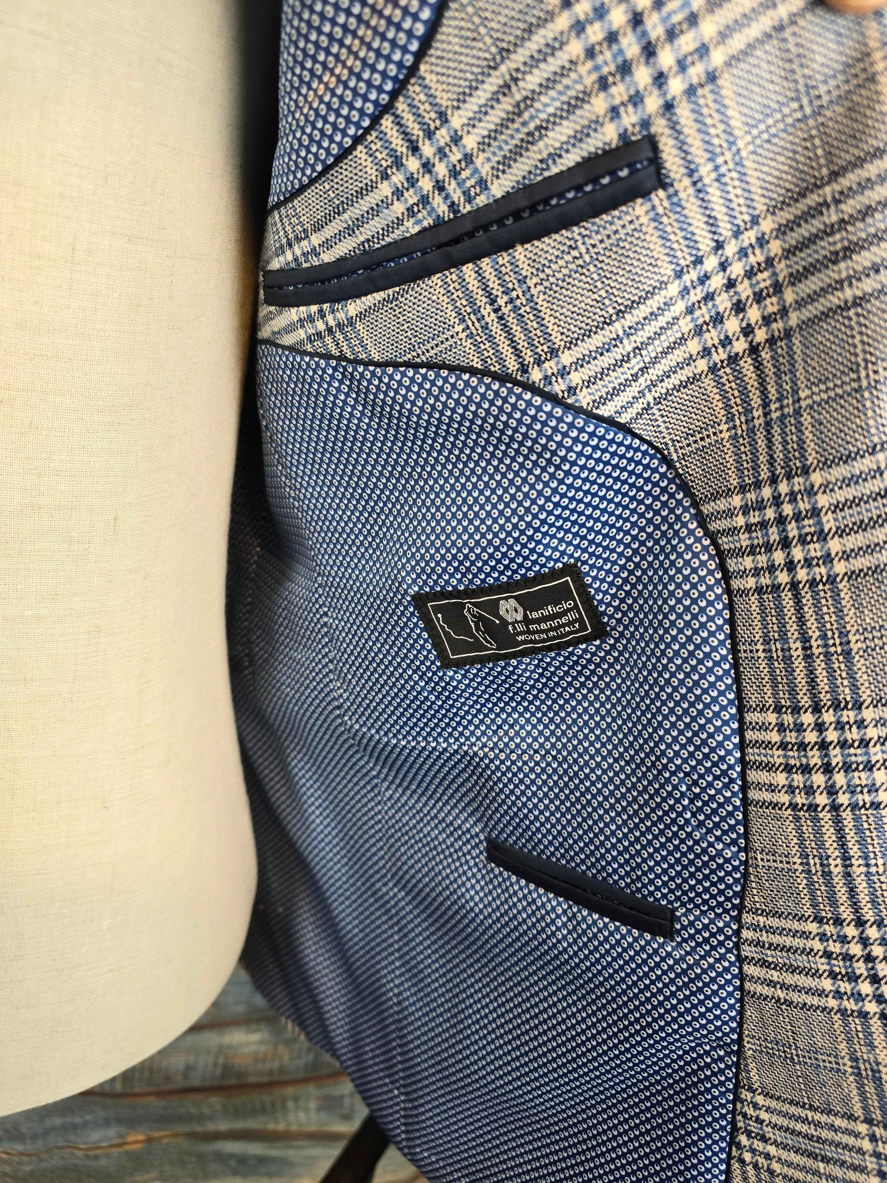 Mazzelli "Lanificio fabric" Cotton/Linen overcheck Jacket