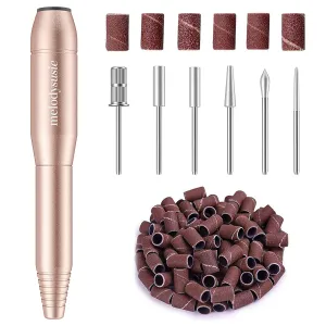 MelodySusie Portable Electric Nail Drill, Compact Efile Electrical Professional Nail File Kit for Acrylic, Gel Nails, Manicure Pedicure Polishing Shape Tools Design for Home Salon Use, Purple