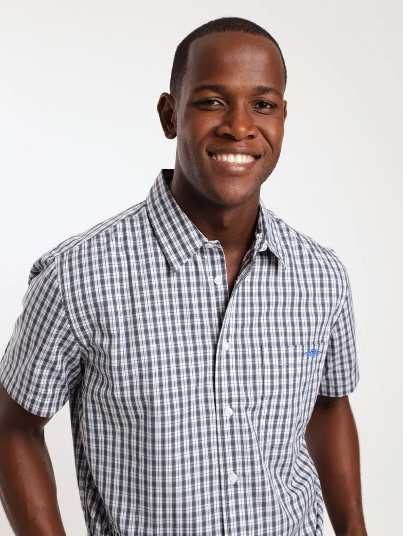 Men's Check Woven Pocket Shirt - Grey