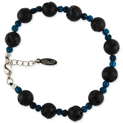 Mens Double Silver Faceted Bead Mens Bracelet on Grey Waxed Linen