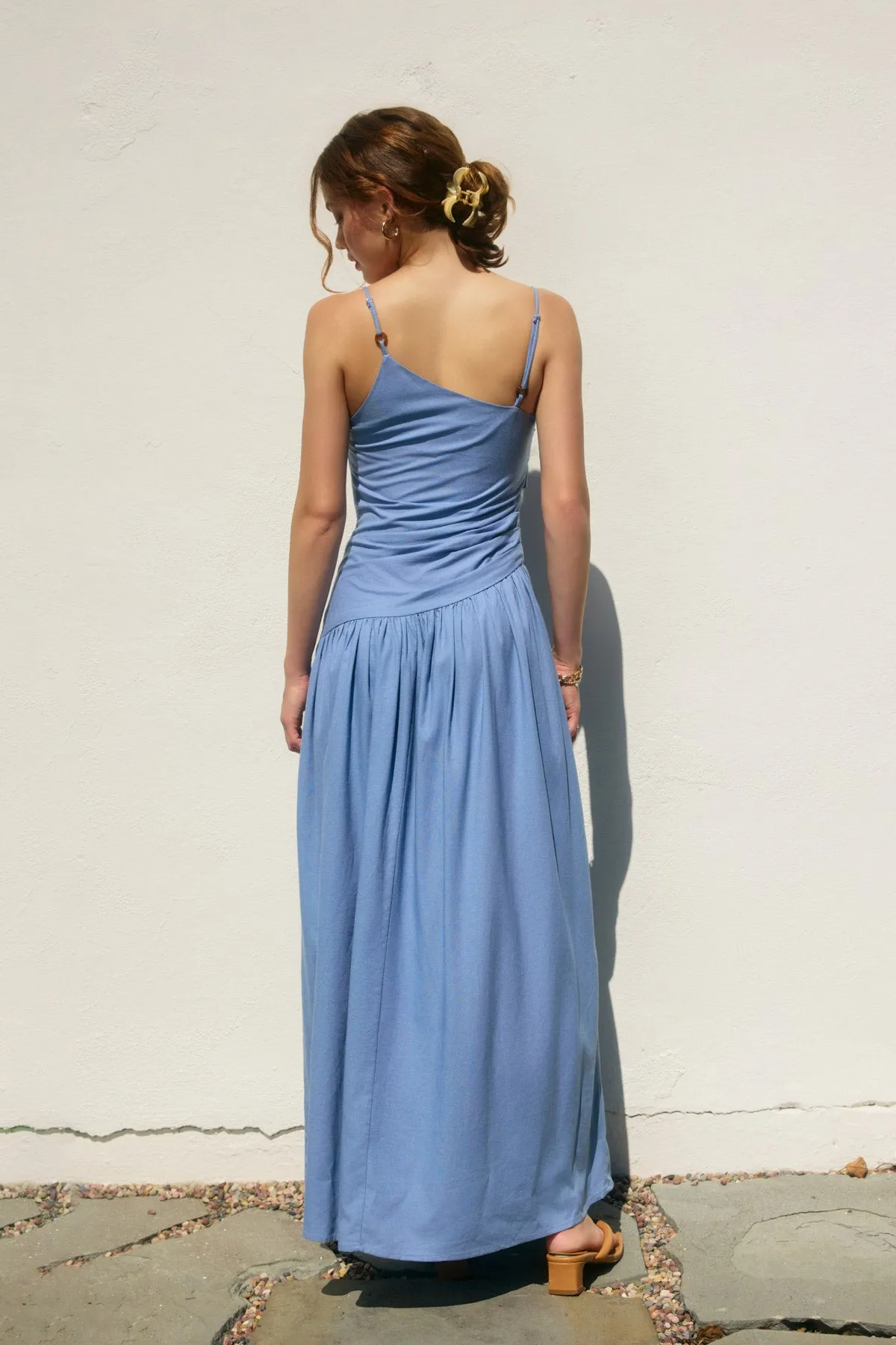Merian Drop Waist Ruched Maxi Dress