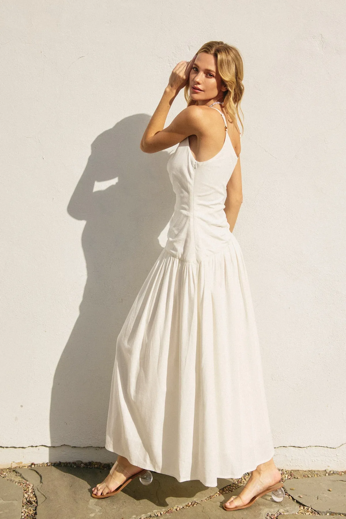 Merian Drop Waist Ruched Maxi Dress