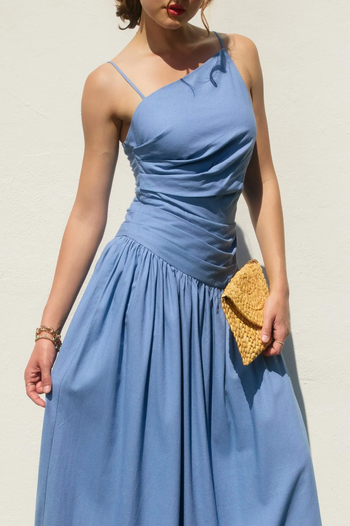Merian Drop Waist Ruched Maxi Dress