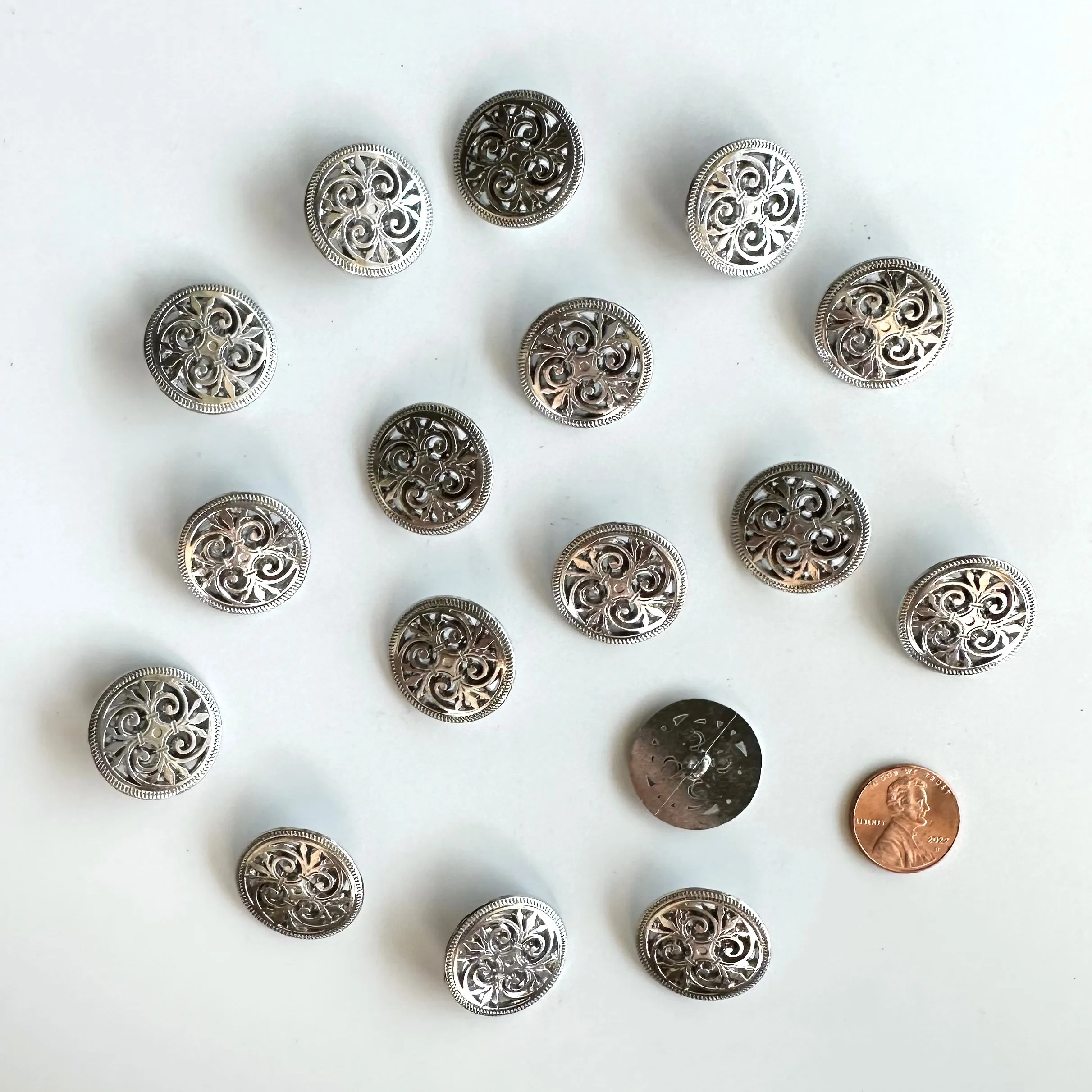 Metal Buttons 5/8 inch to 7/8 inch