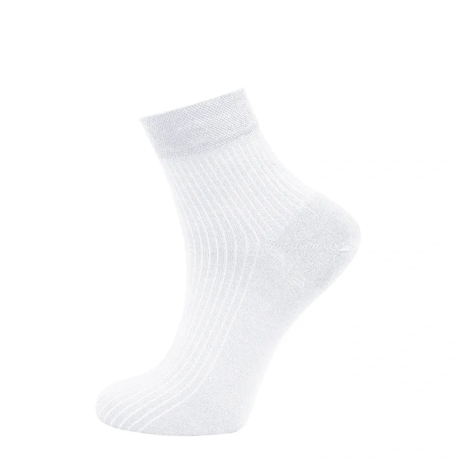 Middle Sock Bamboo, White